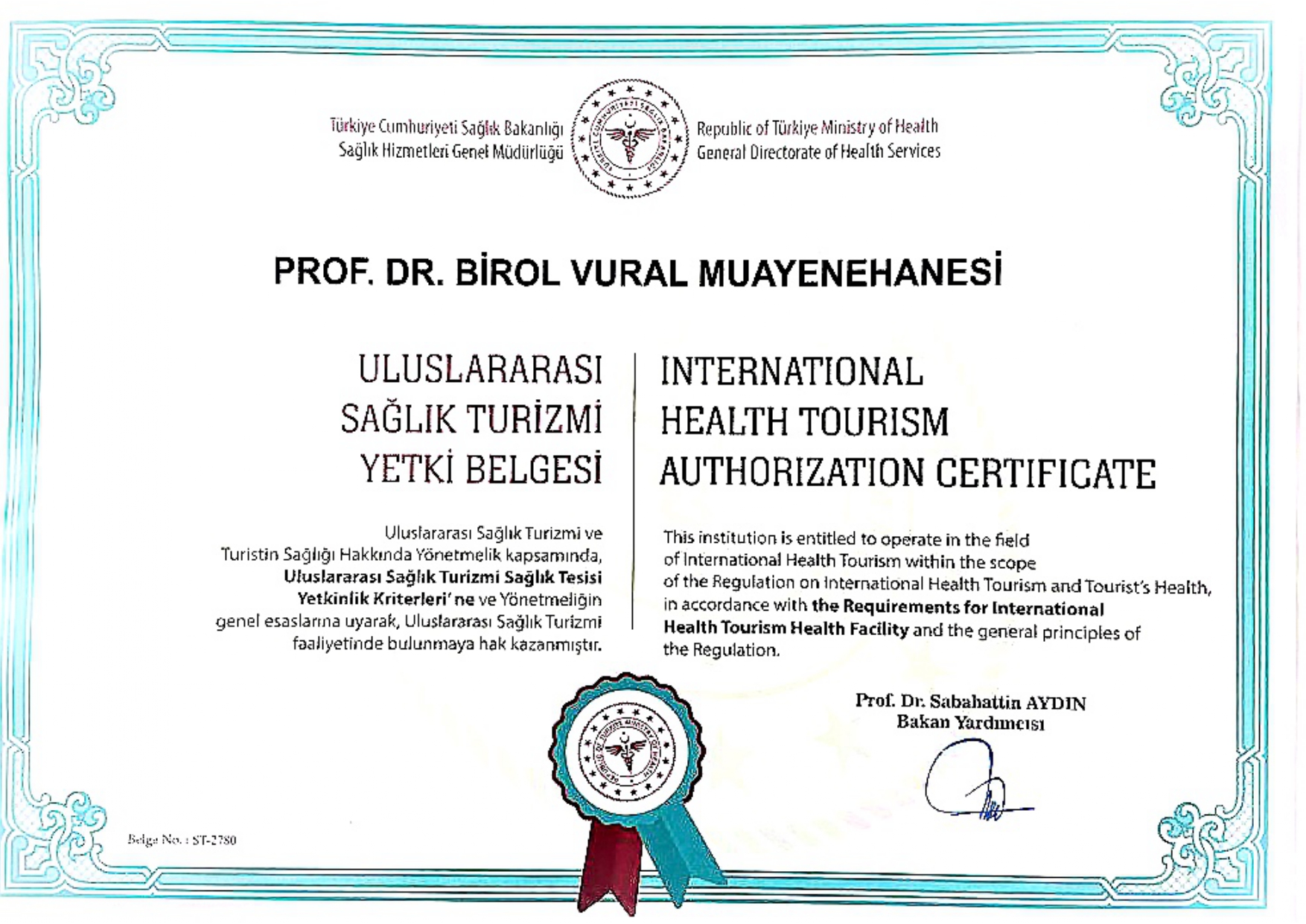 Birol Vural Yetki Belgesi